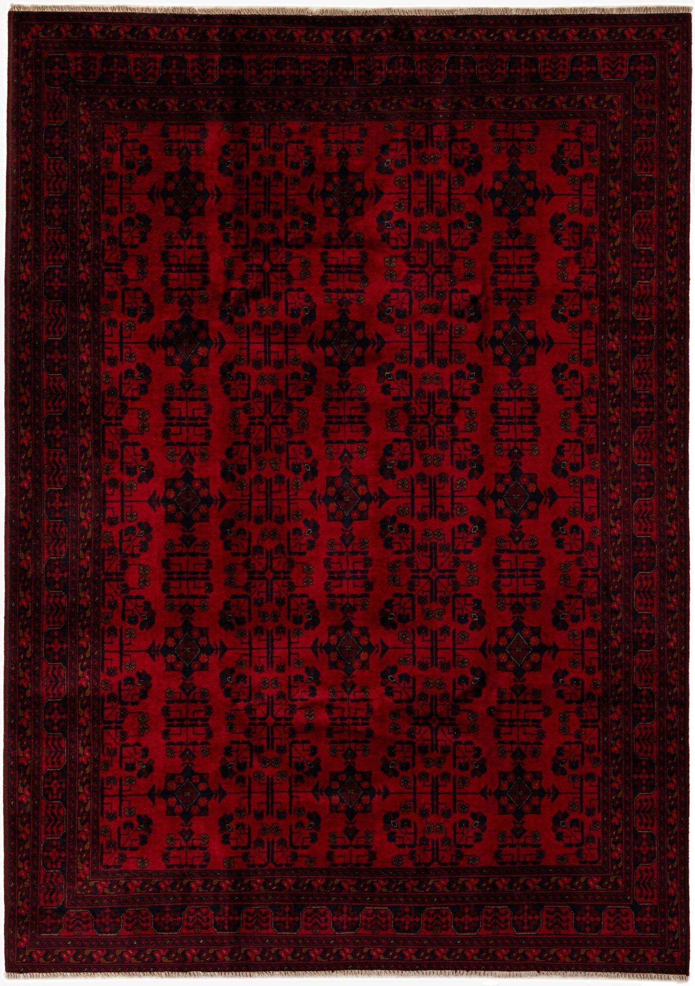 6' 8 x 9' 5  Hand Knotted Khal Mohammadi Wool Rug