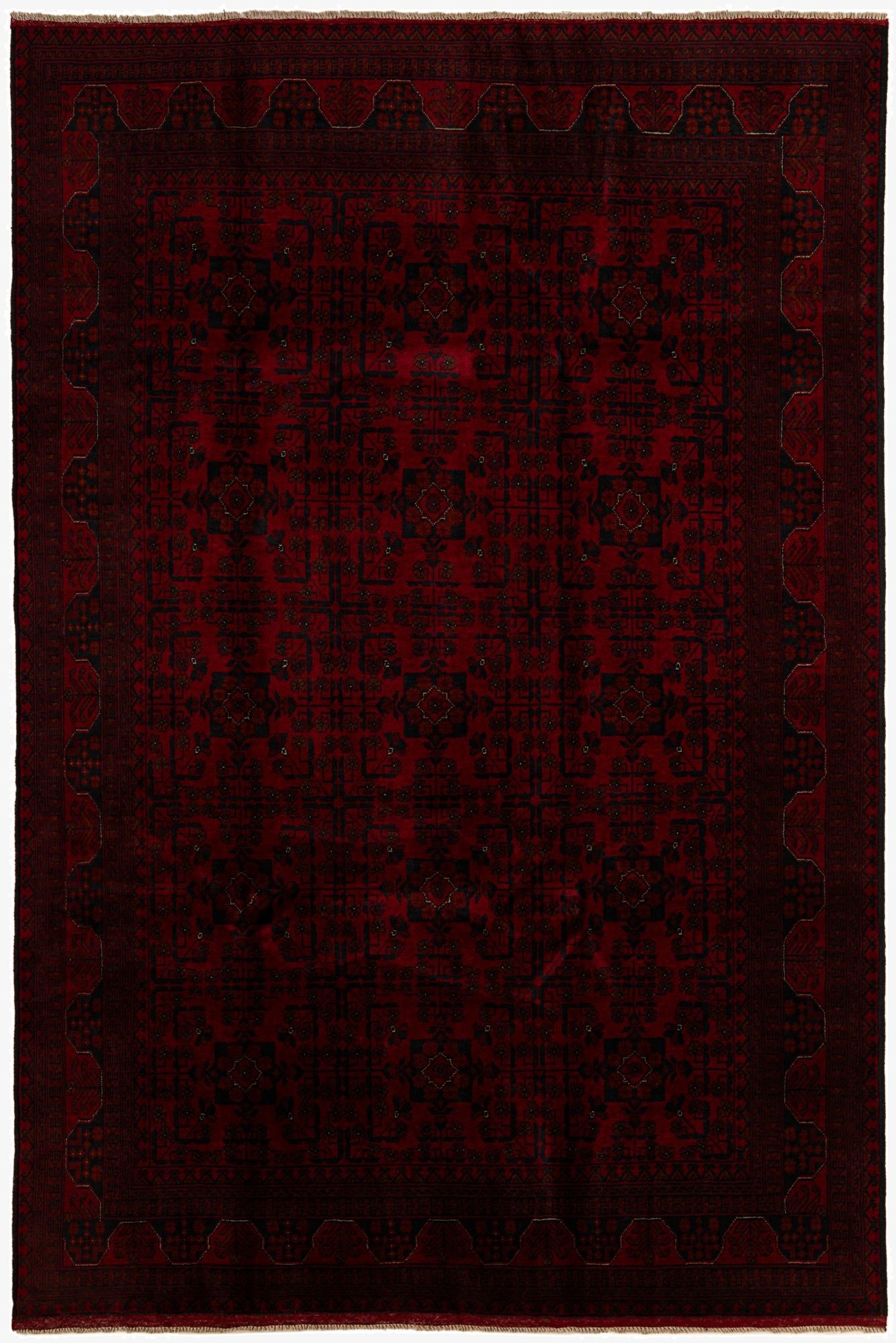 6' 7 x 9' 11  Hand Knotted Khal Mohammadi Wool Rug