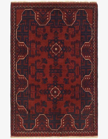 2' 7 x 4' 1 Hand Knotted Khal Mohammadi Wool Rug