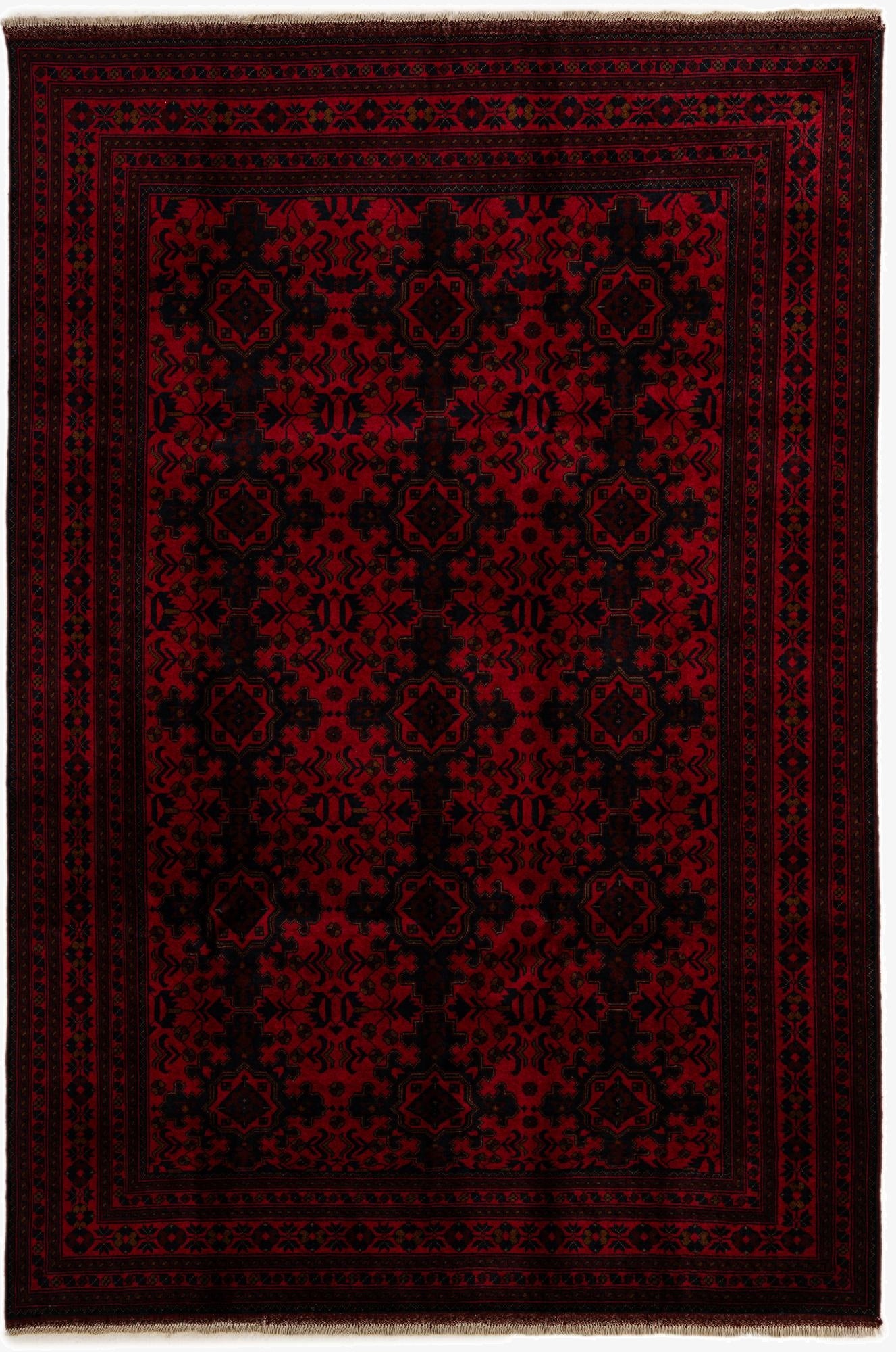 6' 6 x 9' 10  Hand Knotted Khal Mohammadi Wool Rug