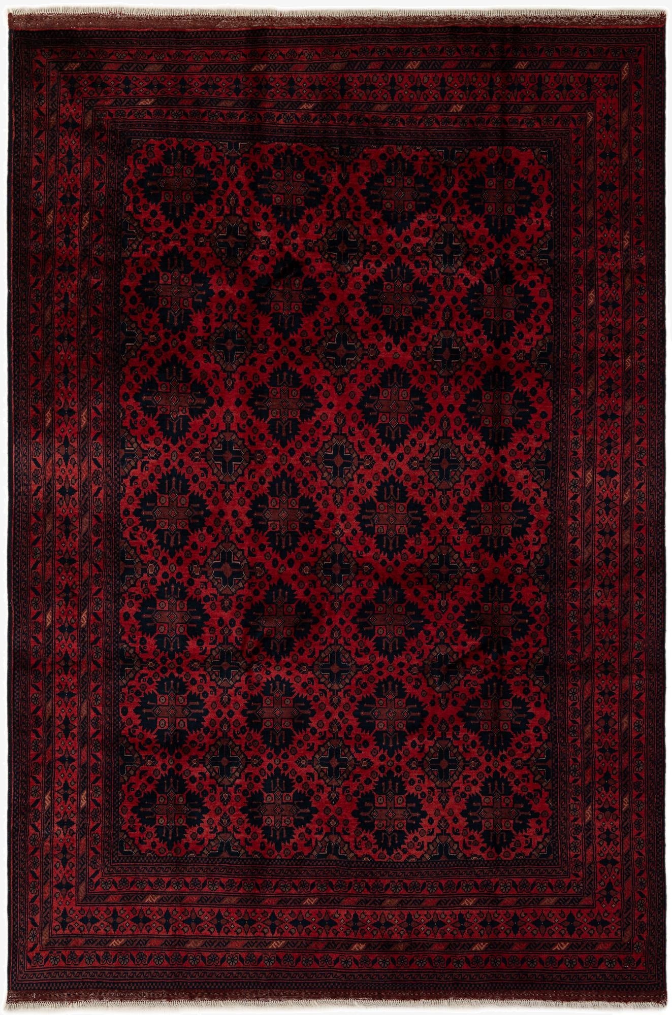 6' 7 x 10'  Hand Knotted Khal Mohammadi Wool Rug