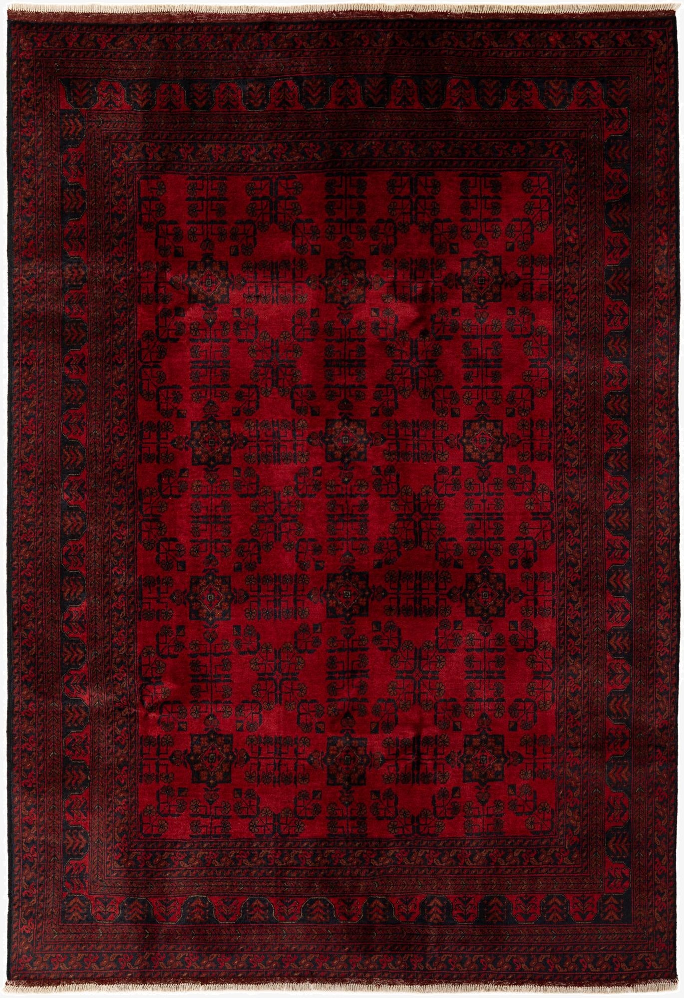 6' 7 x 9' 8  Hand Knotted Khal Mohammadi Wool Rug