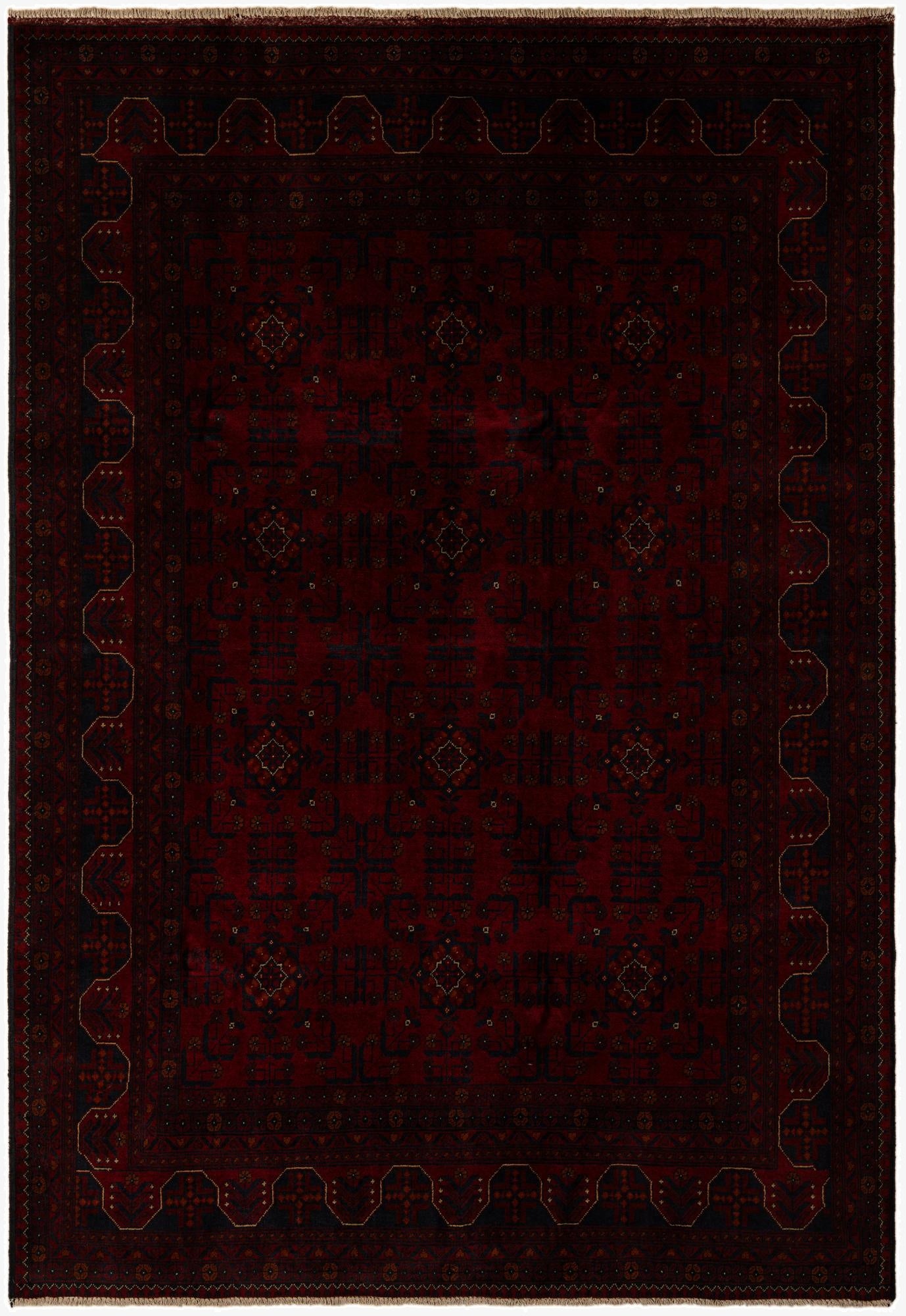 6' 9 x 9' 8  Hand Knotted Khal Mohammadi Wool Rug