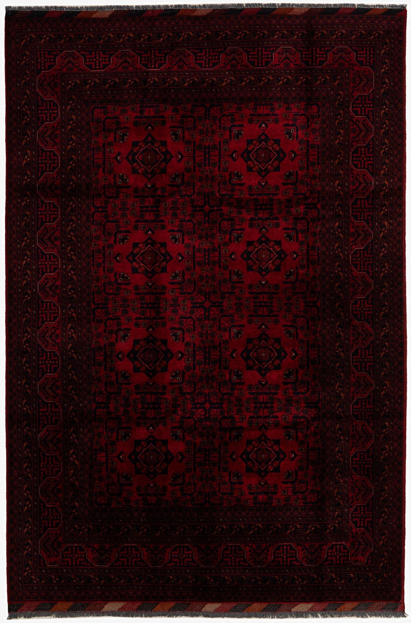 6' 6 x 9' 10  Hand Knotted Khal Mohammadi Wool Rug