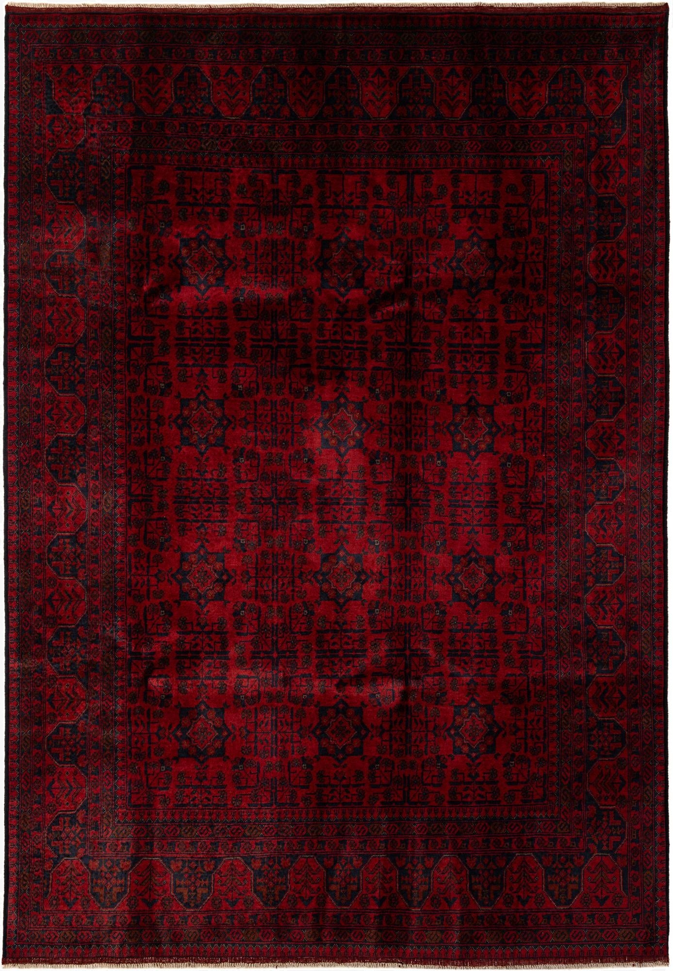 6' 7 x 9' 7  Hand Knotted Khal Mohammadi Wool Rug
