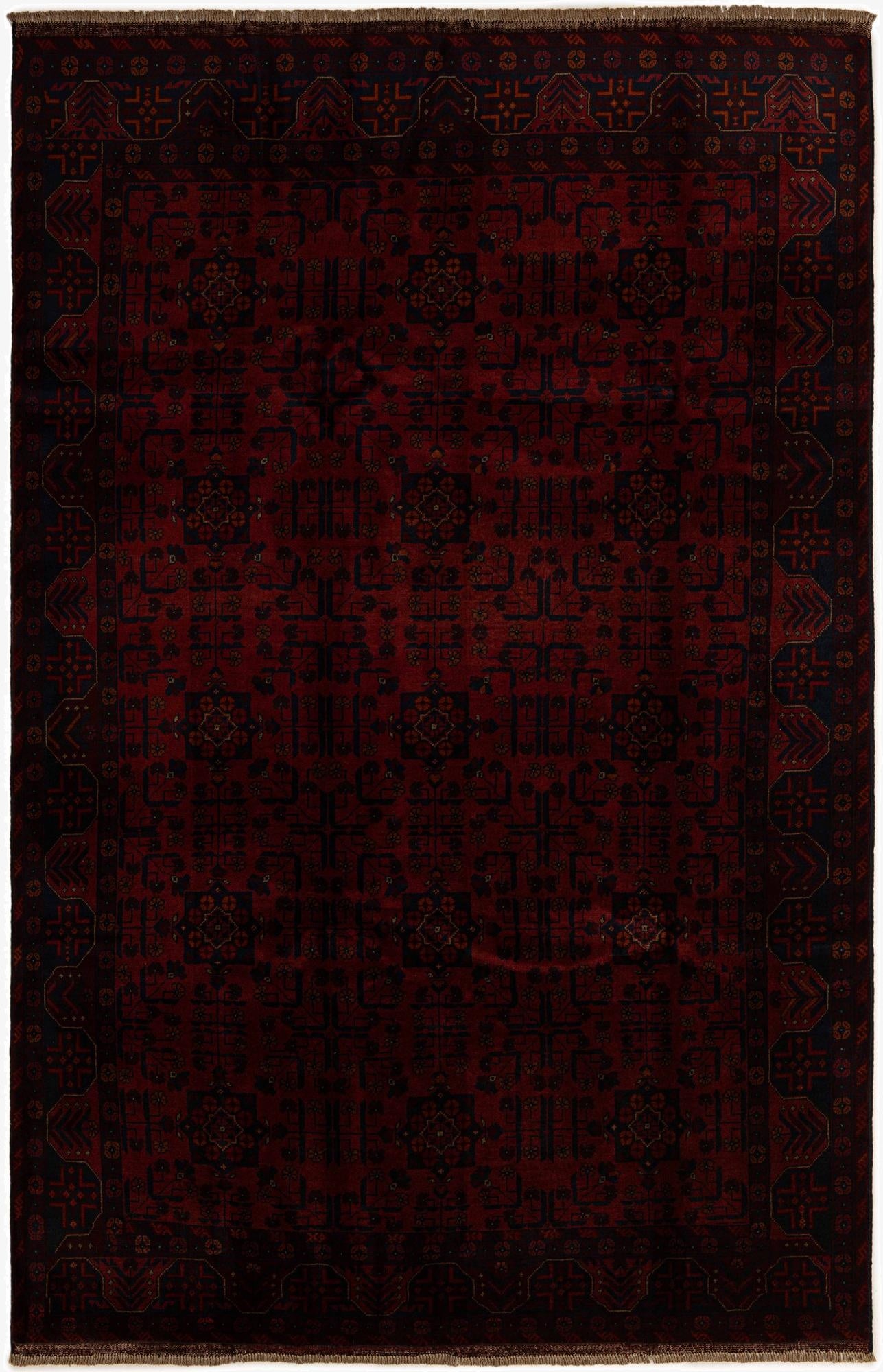 6' 6 x 10' 2  Hand Knotted Khal Mohammadi Wool Rug