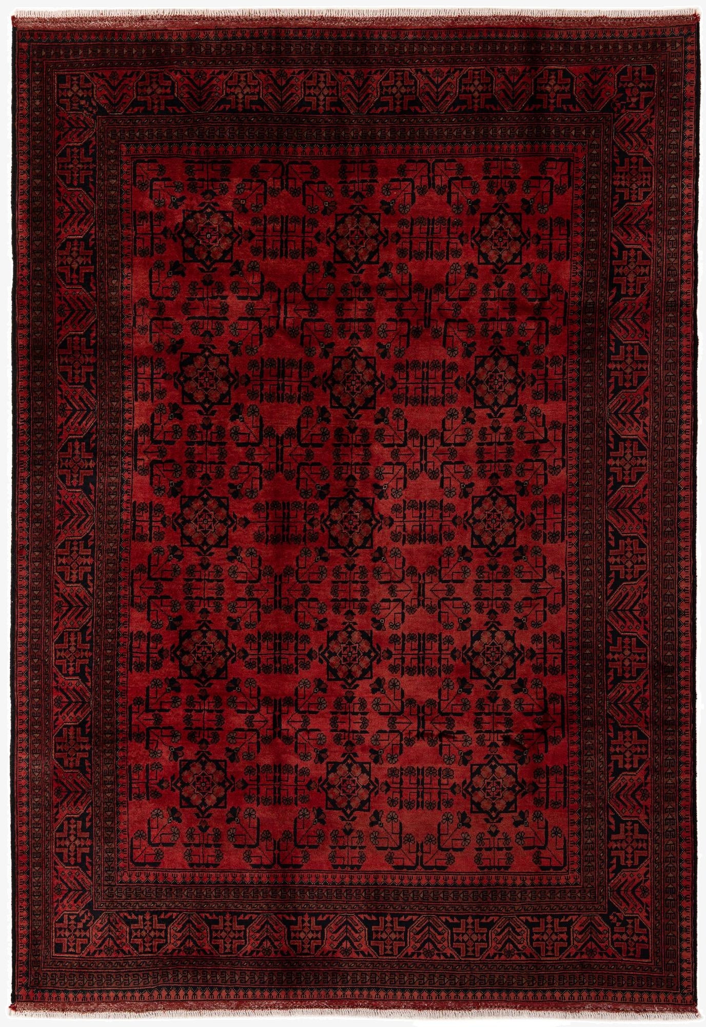 6' 7 x 9' 8  Hand Knotted Khal Mohammadi Wool Rug