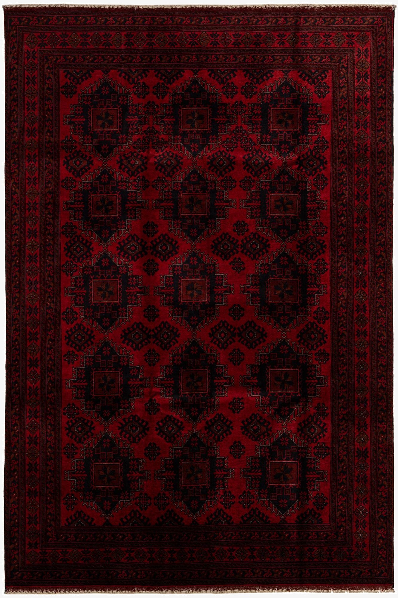 6' 8 x 9' 10  Hand Knotted Khal Mohammadi Wool Rug