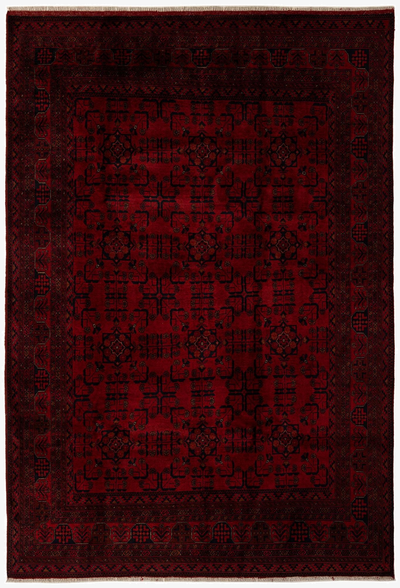 6' 7 x 9' 10  Hand Knotted Khal Mohammadi Wool Rug