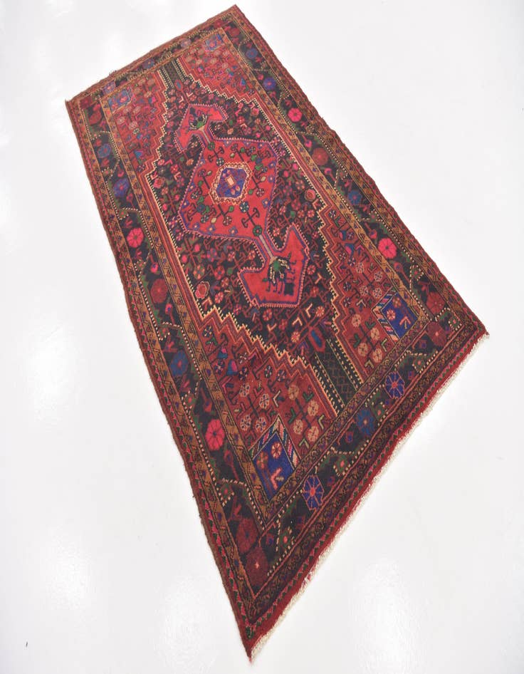 Detail image of 4' 7 x 7' 10 Hand Knotted Khamseh Persian Wool Rug