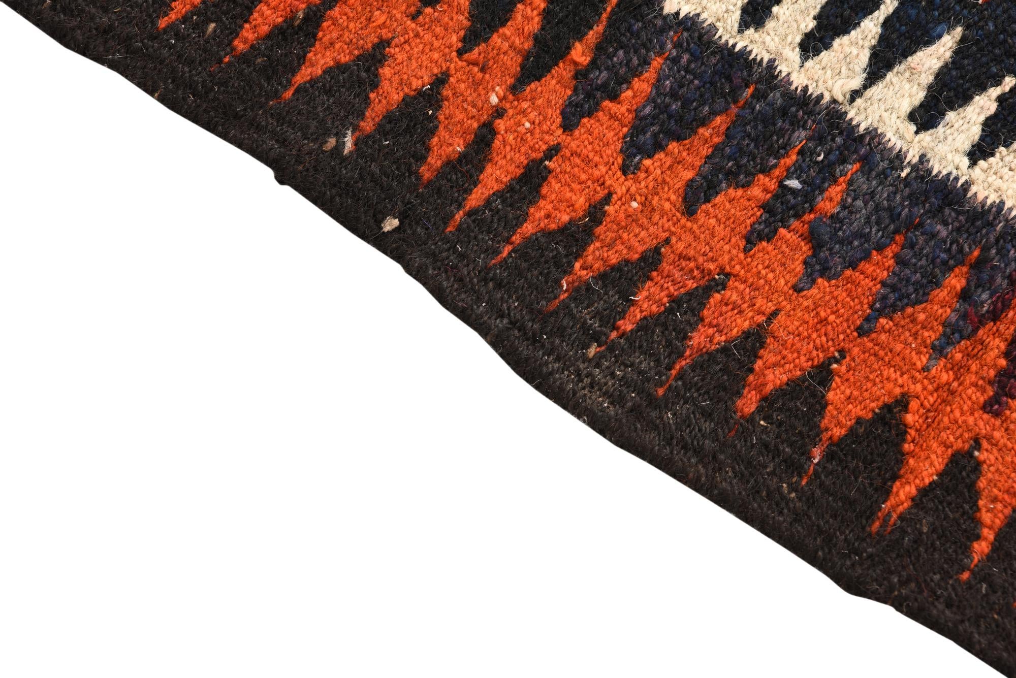 5' x 8' 7 Hand Woven Kilim Fars Wool Rug