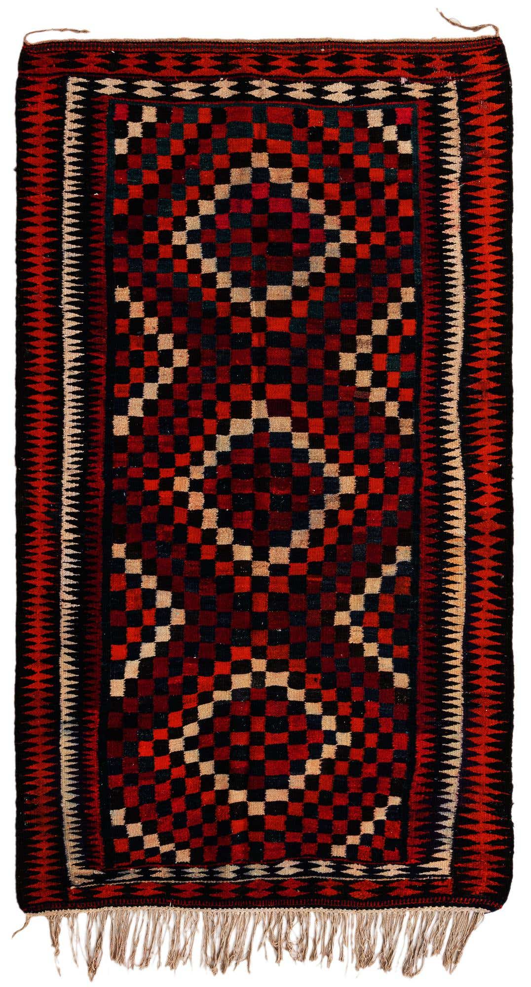 5' x 8' 7 Hand Woven Kilim Fars Wool Rug