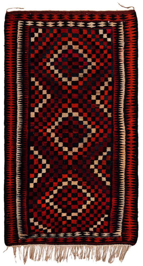 5' x 8' 7 Hand Woven Kilim Fars Wool Rug