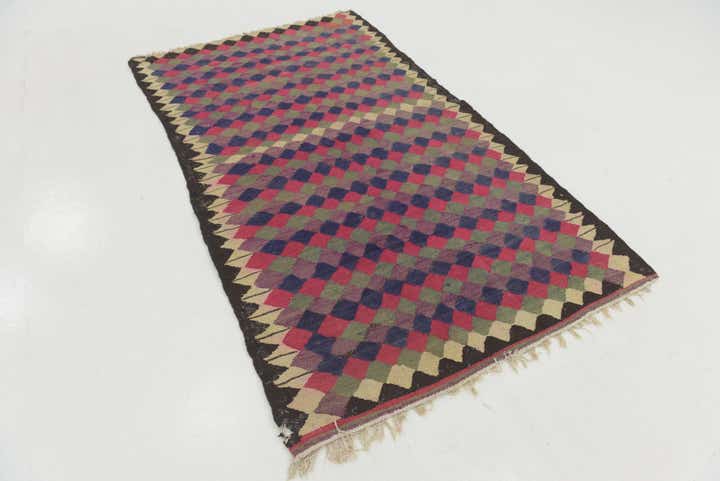 4' 6 x 8' Hand Woven Kilim Fars Wool Rug