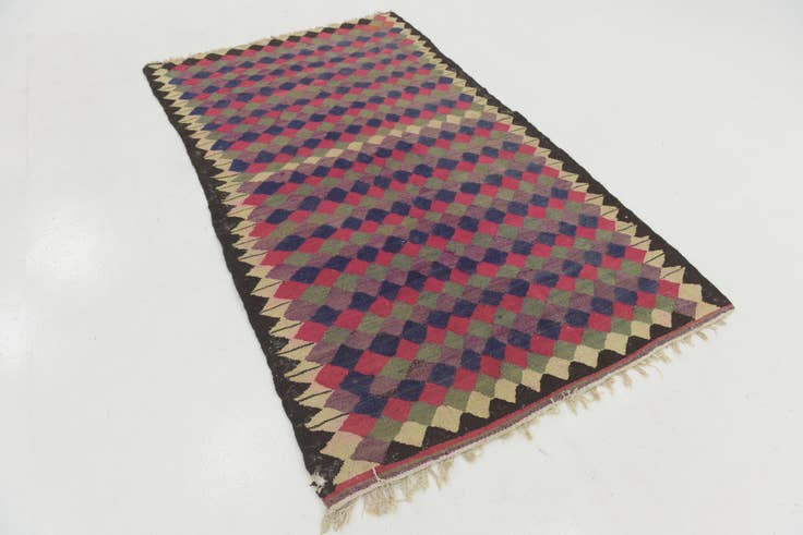 Detail image of 4' 6 x 8' Hand Woven Kilim Fars Wool Rug
