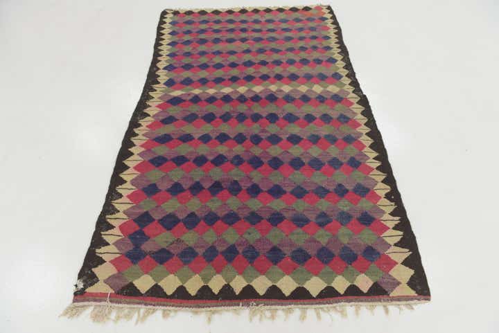 4' 6 x 8' Hand Woven Kilim Fars Wool Rug