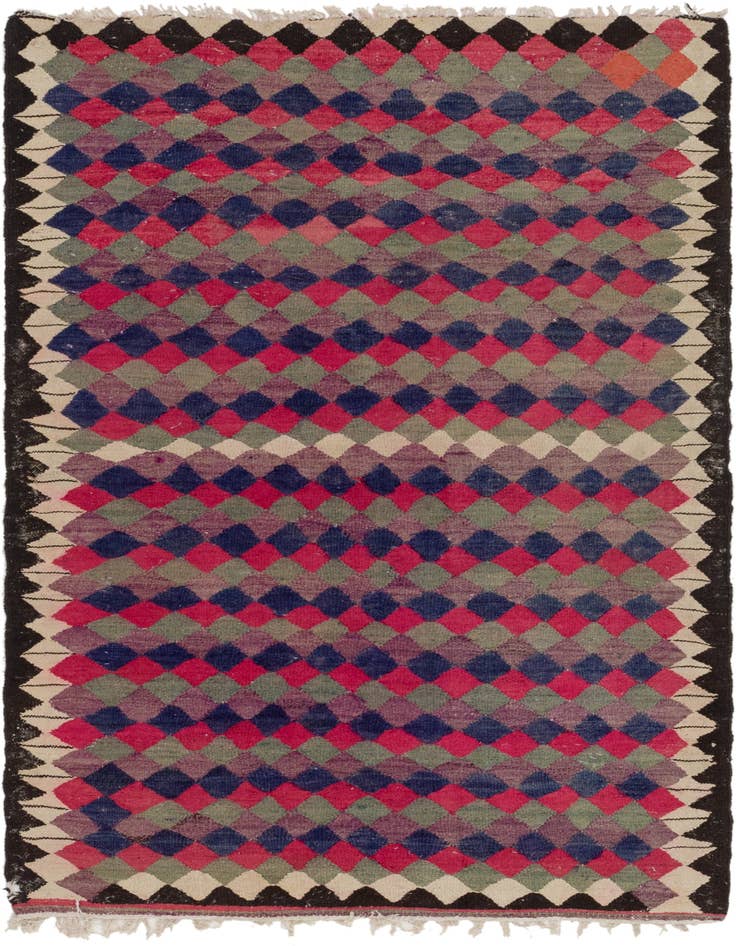 Detail image of 4' 6 x 8' Hand Woven Kilim Fars Wool Rug