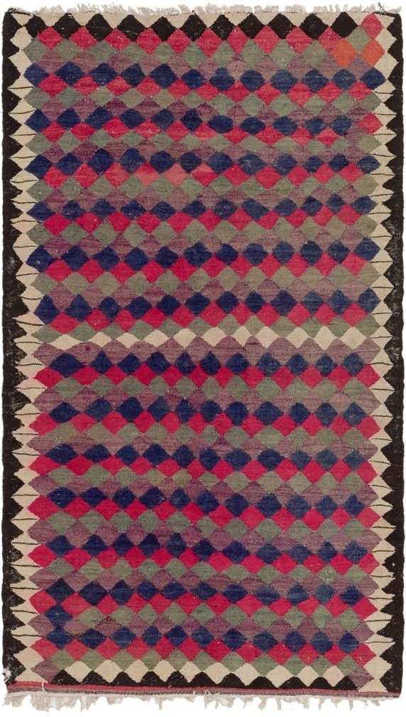 4' 6 x 8' Hand Woven Kilim Fars Wool Rug