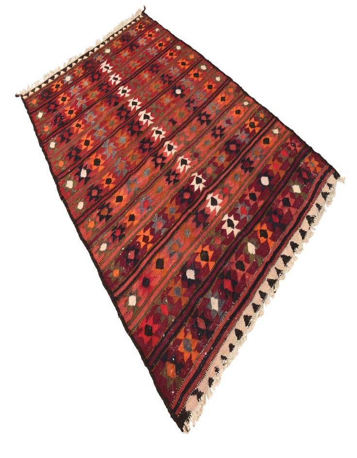 Detail image of 4' 8 x 7' 9  Hand Woven Kilim Fars Wool Rug