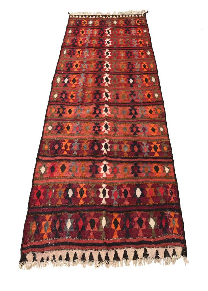 4' 8 x 7' 9 Hand Woven Kilim Fars Wool Rug