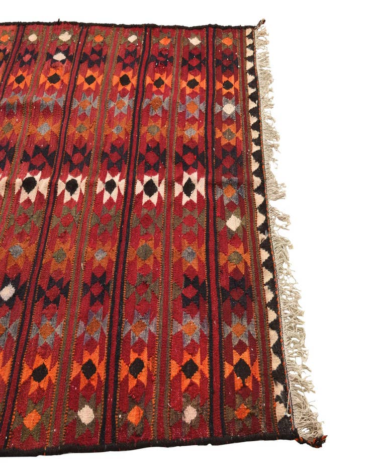 Detail image of 4' 8 x 7' 9  Hand Woven Kilim Fars Wool Rug