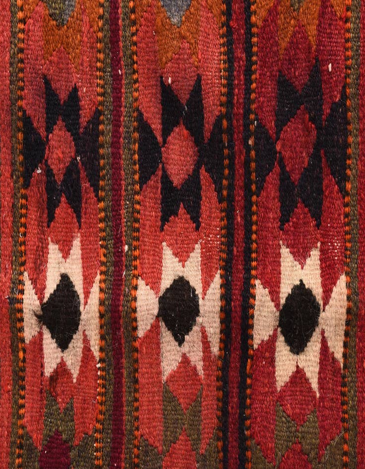 Detail image of 4' 8 x 7' 9 Hand Woven Kilim Fars Wool Rug