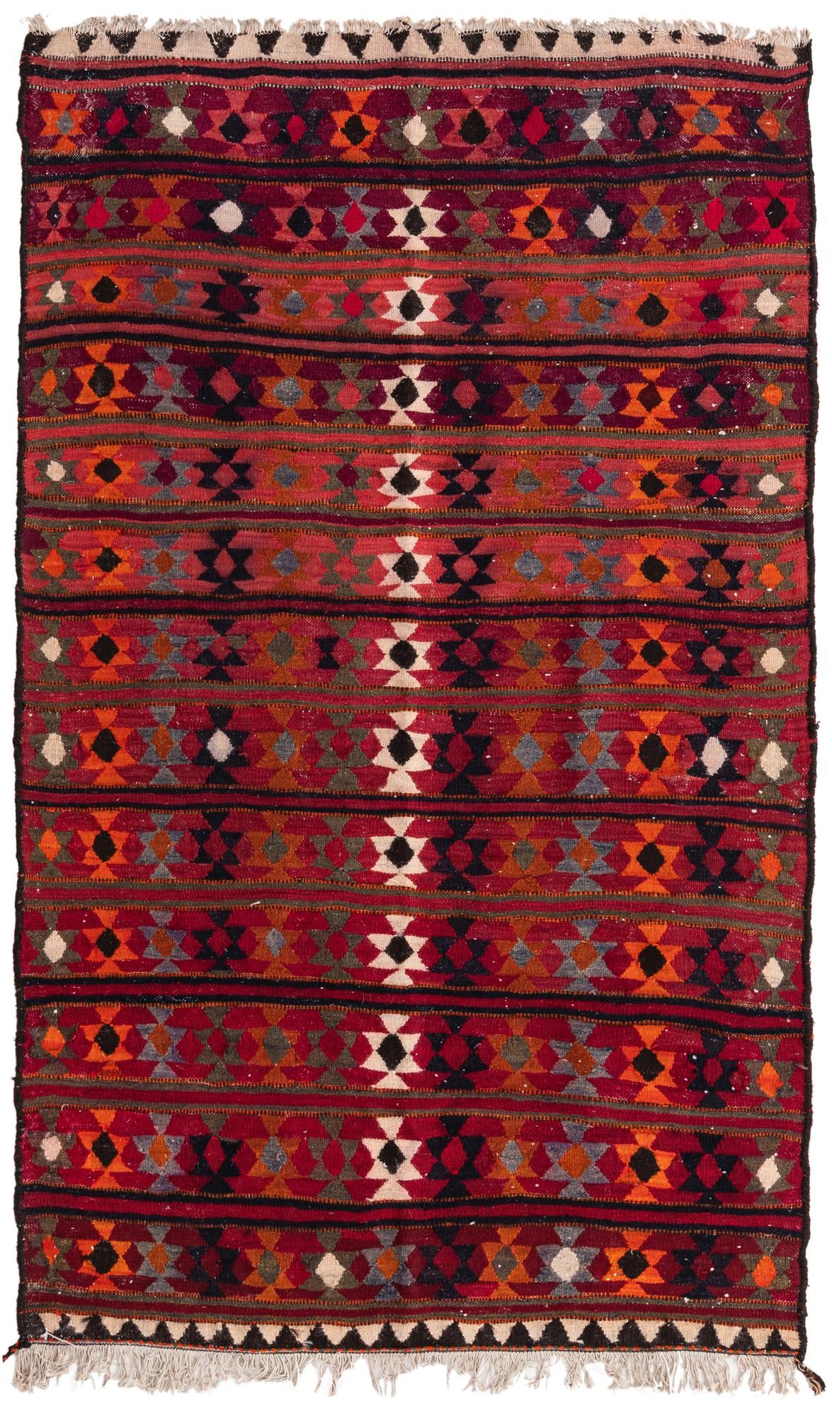 4' 8 x 7' 9 Hand Woven Kilim Fars Wool Rug