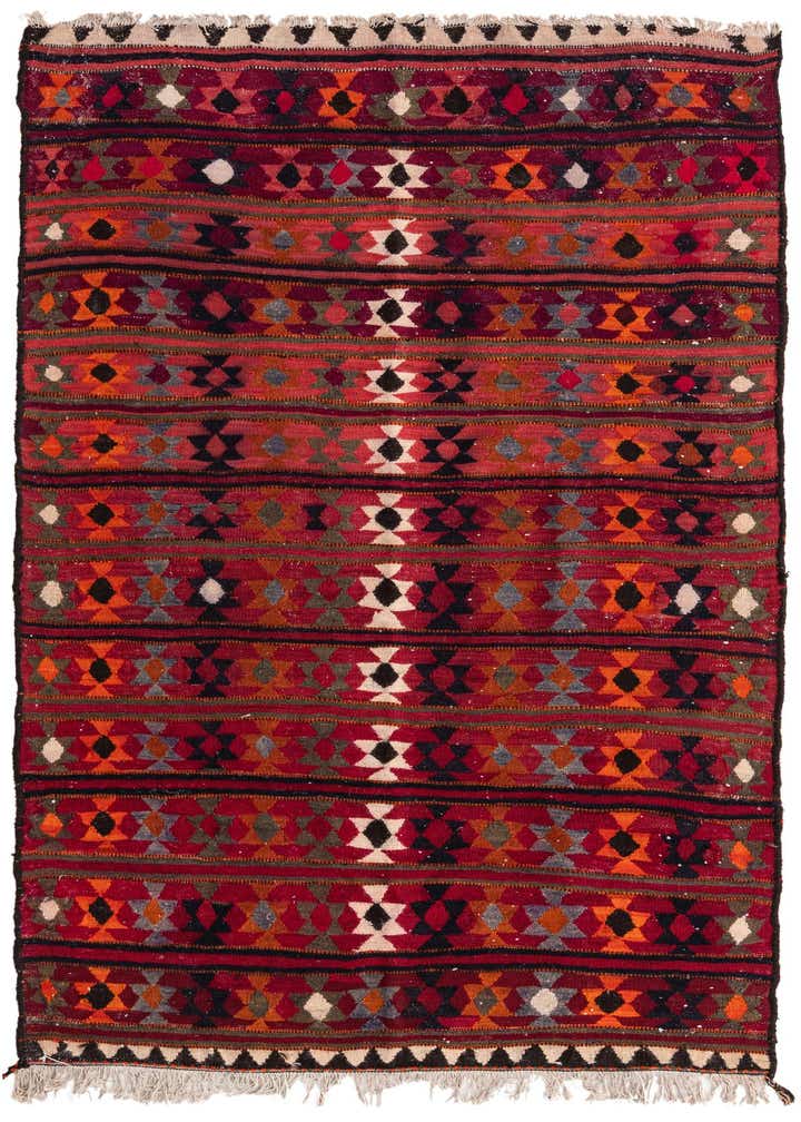 4' 8 x 7' 9 Hand Woven Kilim Fars Wool Rug