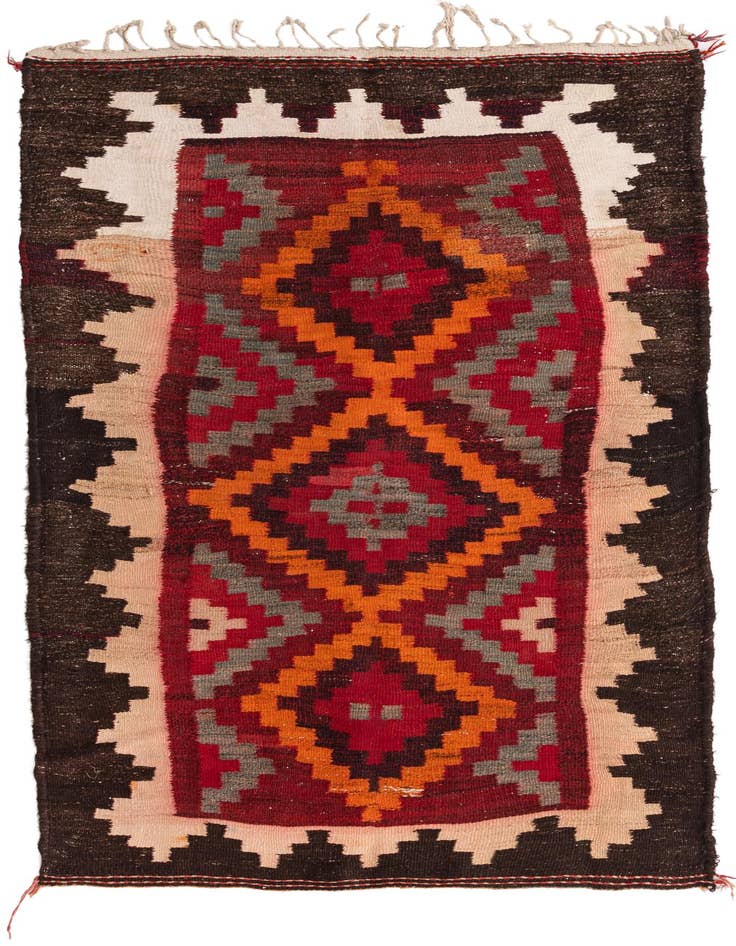 Detail image of 3' 7 x 7' Hand Woven Kilim Fars Wool Rug