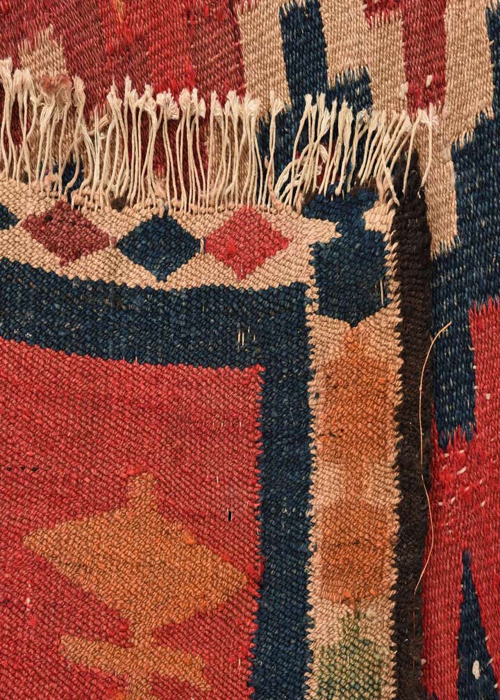 4' 6 x 6' 7 Hand Woven Kilim Fars Wool Rug