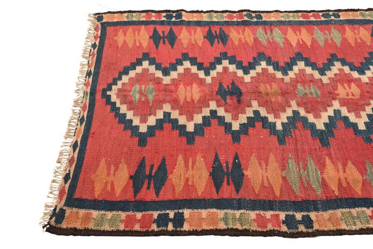 Detail image of 4' 6 x 6' 7 Hand Woven Kilim Fars Wool Rug