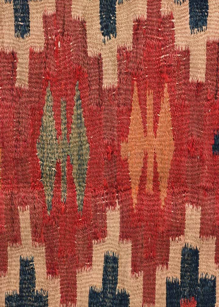 4' 6 x 6' 7 Hand Woven Kilim Fars Wool Rug
