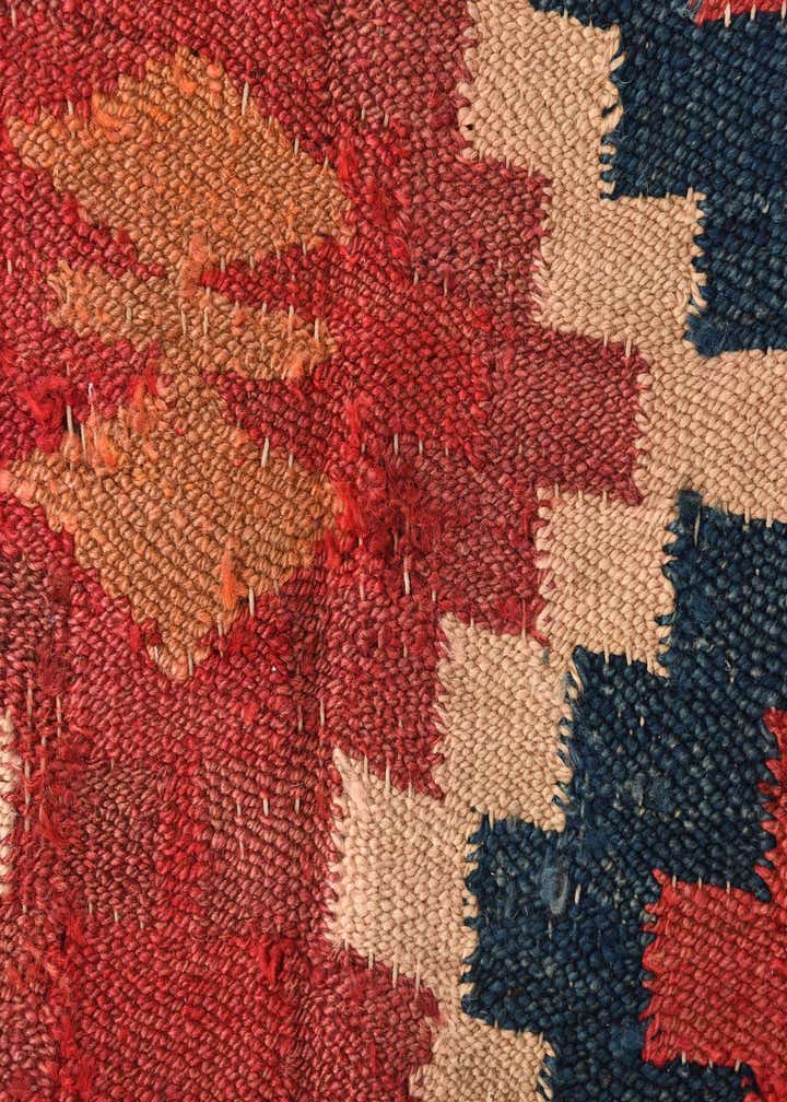4' 6 x 6' 7 Hand Woven Kilim Fars Wool Rug