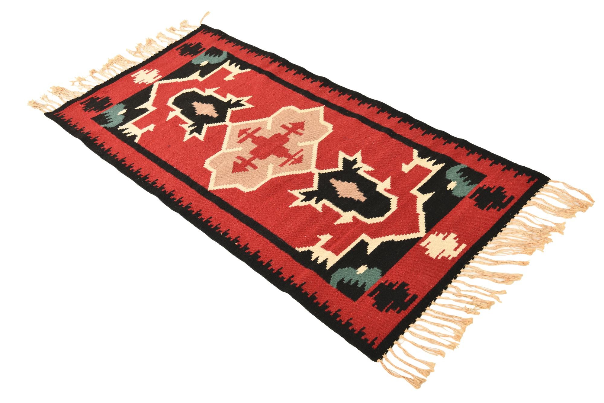 2' 3 x 4' 7 Hand Woven Kilim Fars Wool Rug