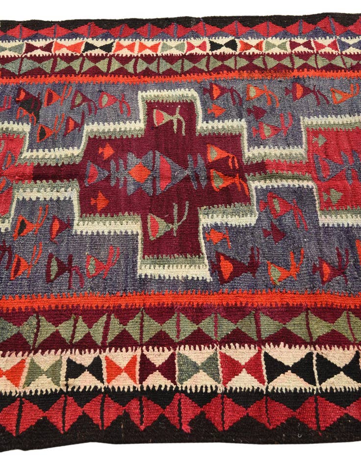 Detail image of 4' 7 x 7' 7  Hand Woven Kilim Fars Wool Rug