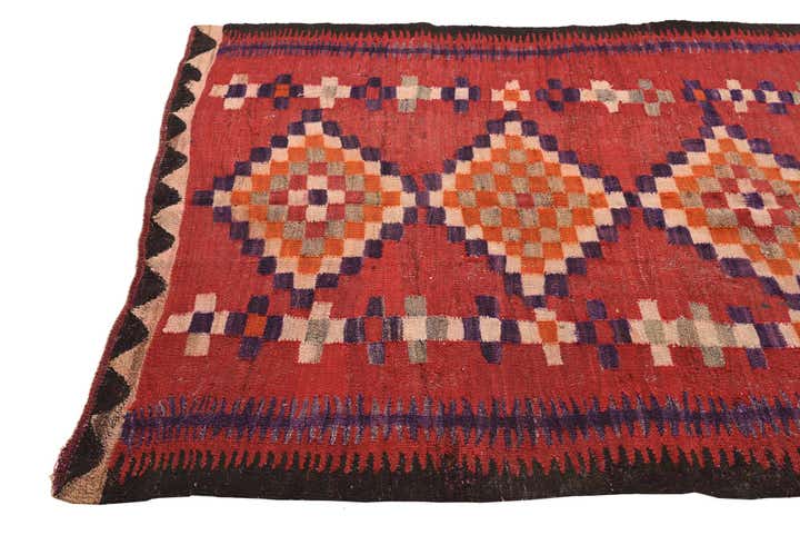 4' 6 x 8' 4 Hand Woven Kilim Fars Wool Rug