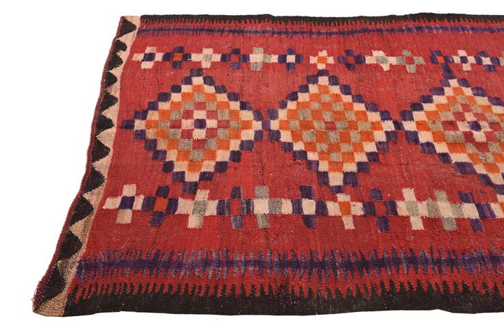 Detail image of 4' 6 x 8' 4 Hand Woven Kilim Fars Wool Rug