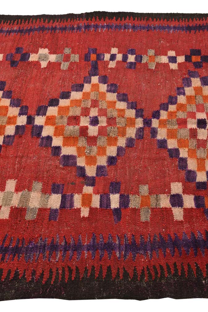4' 6 x 8' 4 Hand Woven Kilim Fars Wool Rug