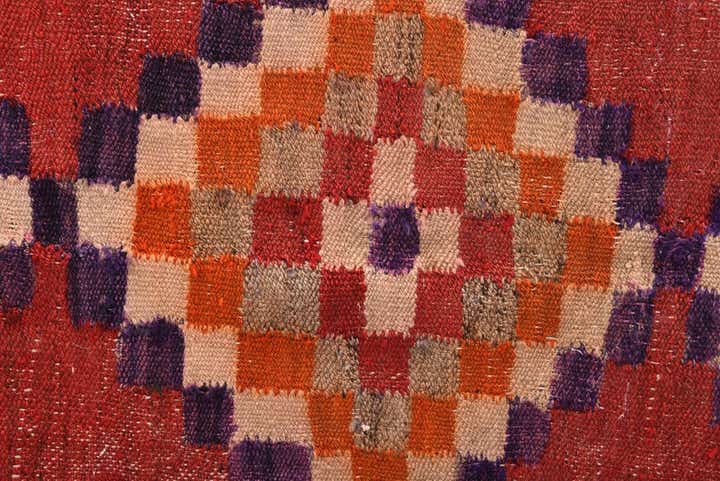 4' 6 x 8' 4 Hand Woven Kilim Fars Wool Rug