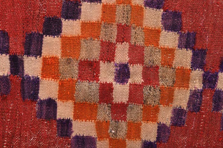 Detail image of 4' 6 x 8' 4 Hand Woven Kilim Fars Wool Rug