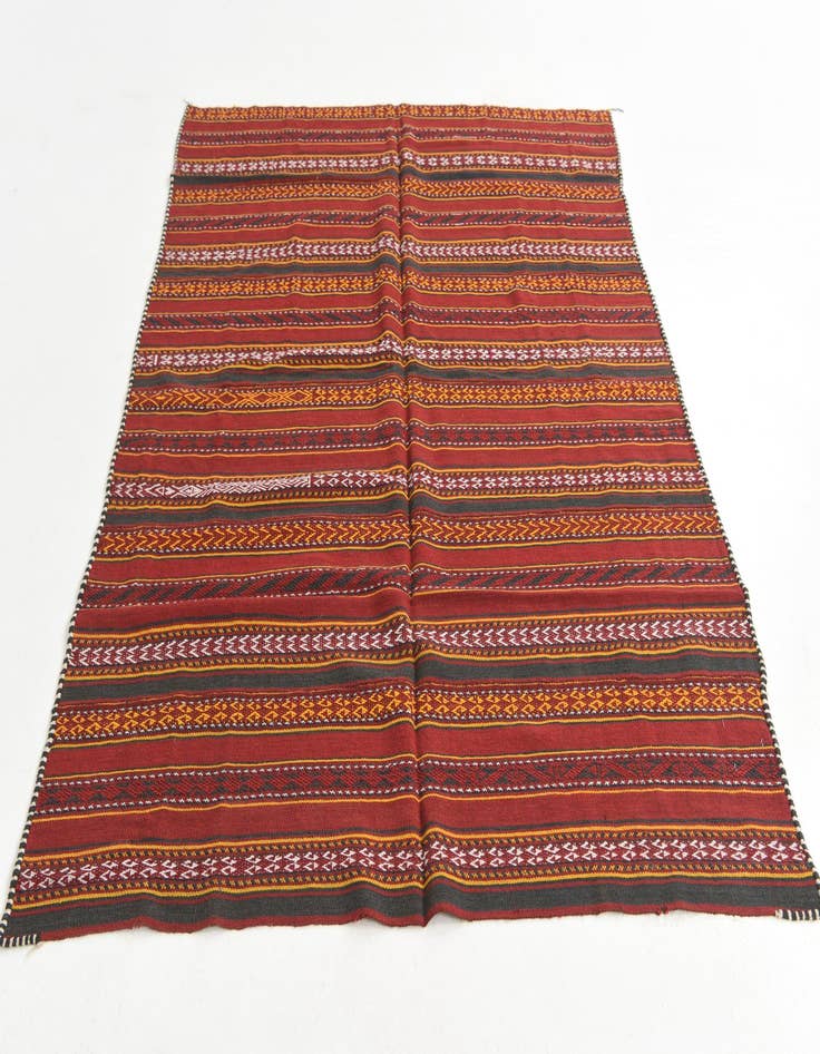 Detail image of 4' 8 x 6' 1  Hand Knotted Kilim Fars Persian Wool Rug