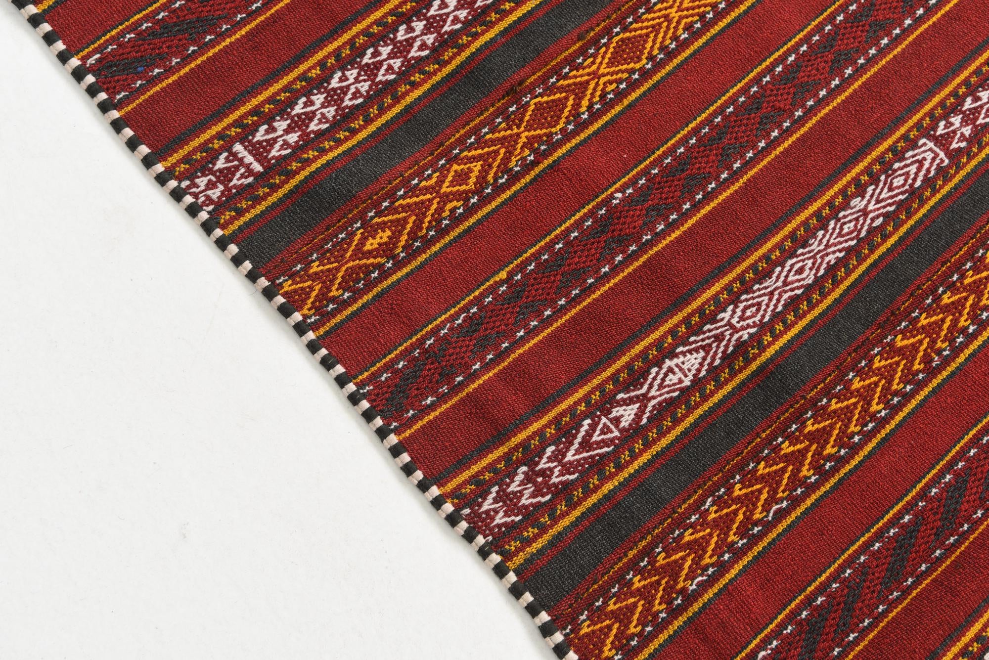 4' 8 x 6' 1 Hand Knotted Kilim Fars Persian Wool Rug
