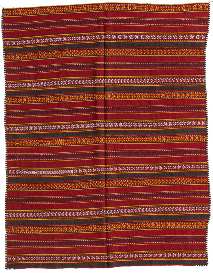 Detail image of 4' 8 x 6' 1 Hand Knotted Kilim Fars Persian Wool Rug