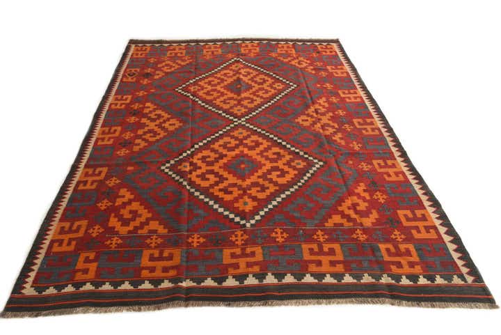 6' 4 x 9' 6 Hand Woven Kilim Fars Wool Rug