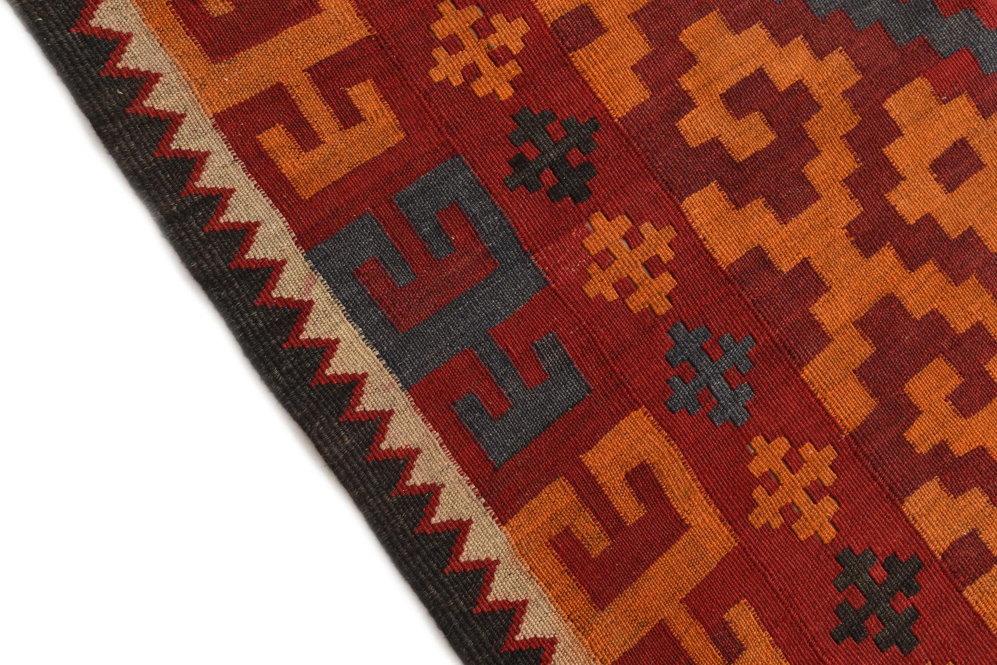 6' 4 x 9' 6 Hand Woven Kilim Fars Wool Rug