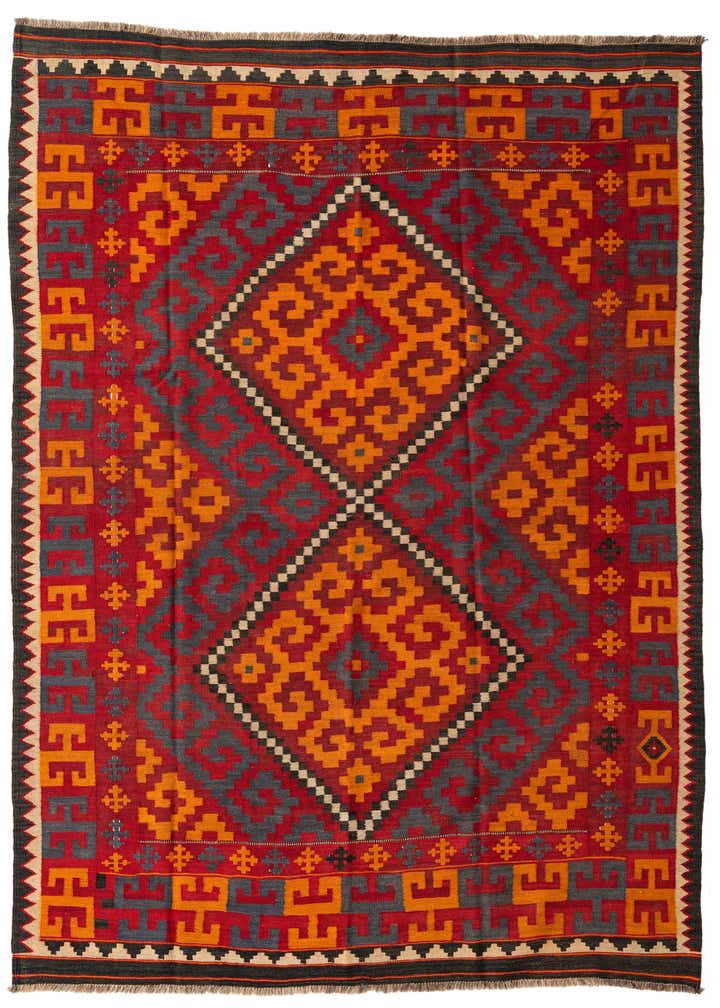 6' 4 x 9' 6 Hand Woven Kilim Fars Wool Rug