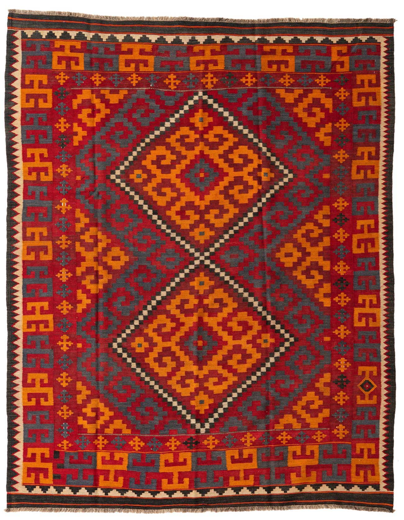 6' 4 x 9' 6 Hand Woven Kilim Fars Wool Rug
