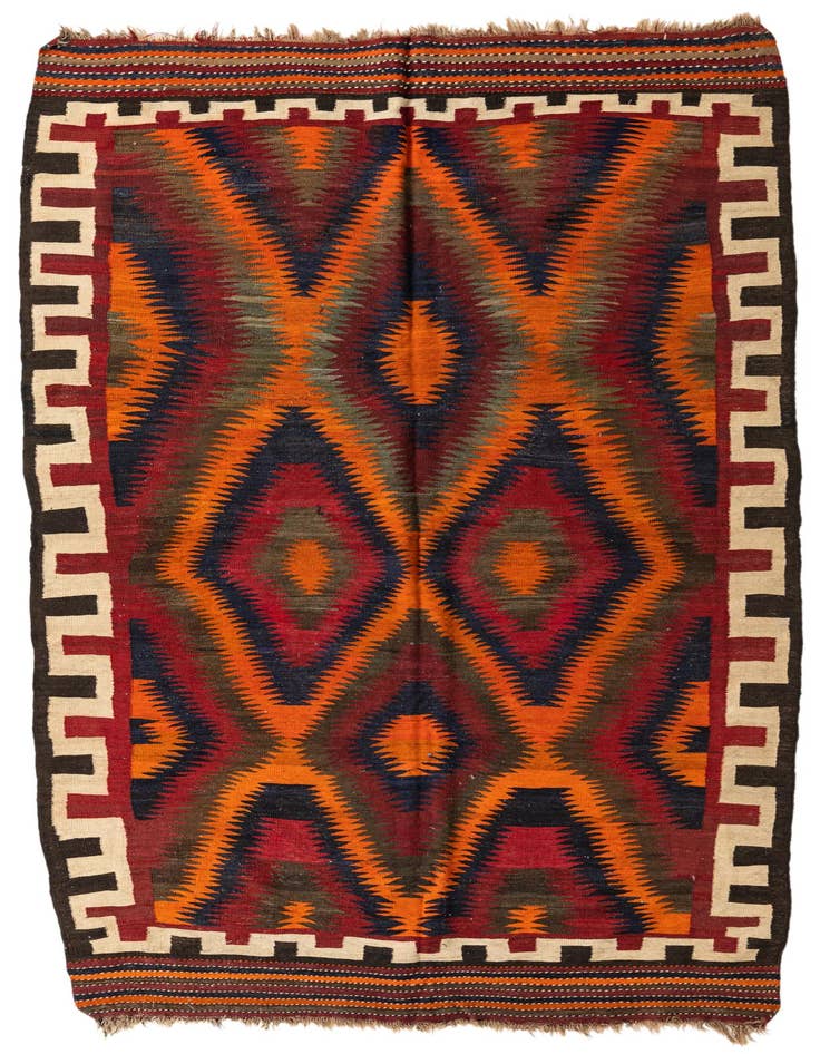 Detail image of 5' 7 x 8' 10 Hand Woven Kilim Fars Wool Rug