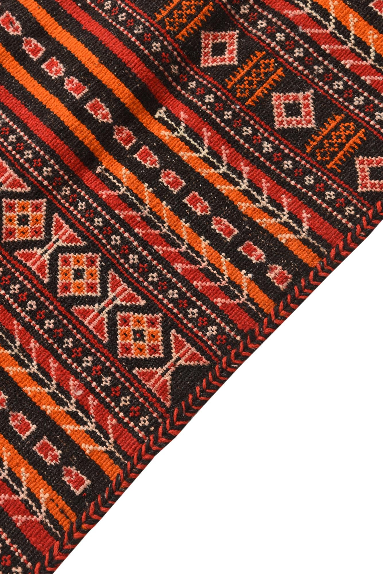 4' 9 x 9' 2 Hand Woven Kilim Fars Wool Rug