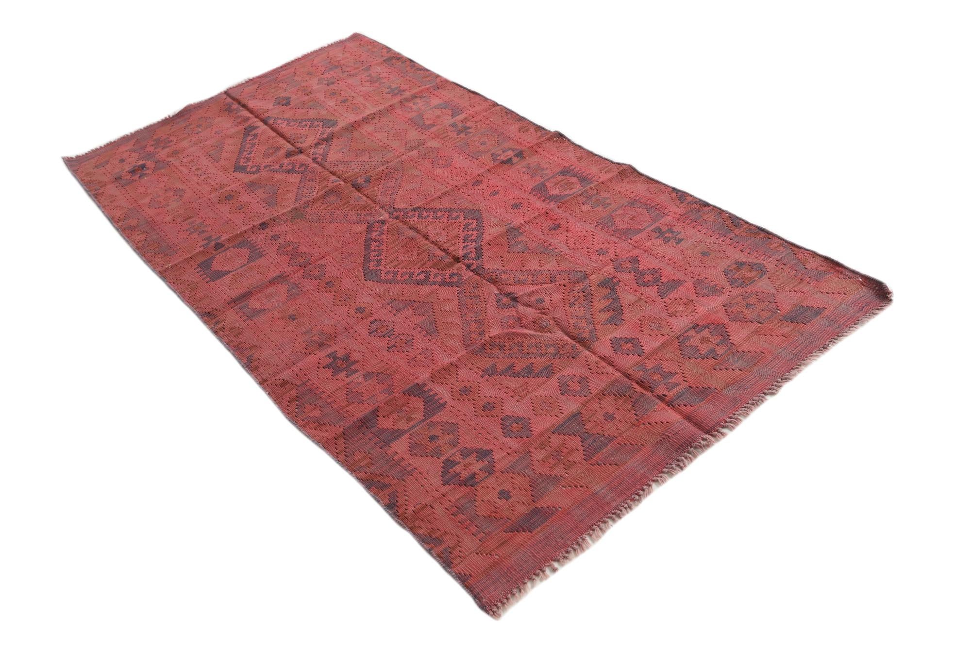 100cm x 200cm Hand Woven Kilim Fars Wool Rug